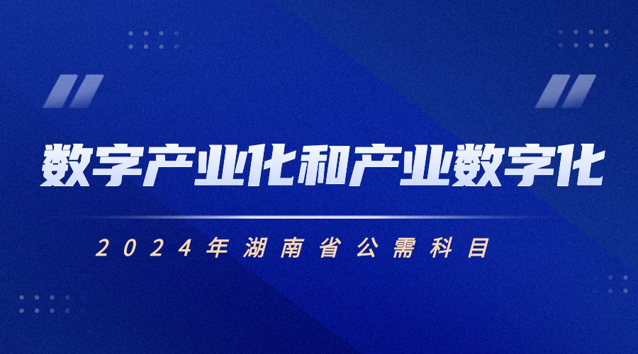 2024年湖南省公需科目培训班（数字产业化和产业数字化）