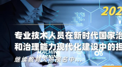 专业技术人员在新时代国家治理体系和治理能力现代化建设中的担当作为（2020年度）